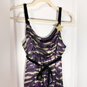 NWT Anthro Corey Lynn Calter SILK & Velvet Maxi Dress Rhinestone Gold Star Sz 8